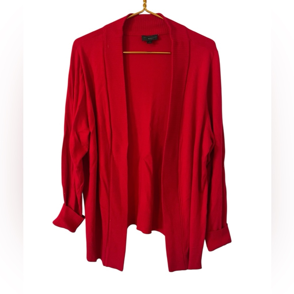 Worthington Red Open‎ Front Women's Sweater, Size 1x